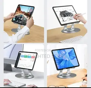 360-Degree Rotational Foldable Metal Phone/Tablet Holder