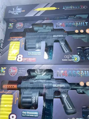 3in1 Toy Gun for Soft Bullet With Bubble Gun Light Music