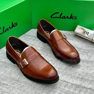 Original Men Clarks Shoes Black Brown