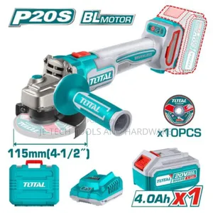TOTAL Cordless Brushless Angle Grinder With 4.0ah Battery