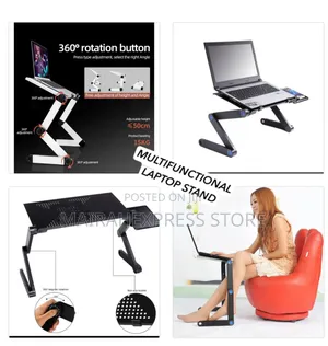 360° Multifunctional Laptop Stand, Mouse Base Cooling Fan