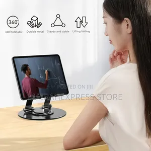 360-Degree Rotational Foldable Metal Phone/Tablet Holder