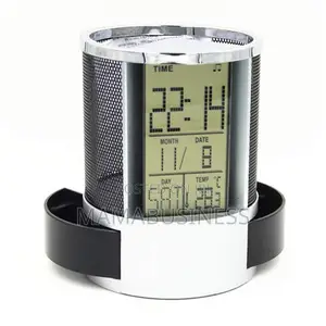 Multifunctional Pen Holder With Digital Clock