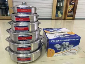 6pcs Polished Aluminum Pot Set