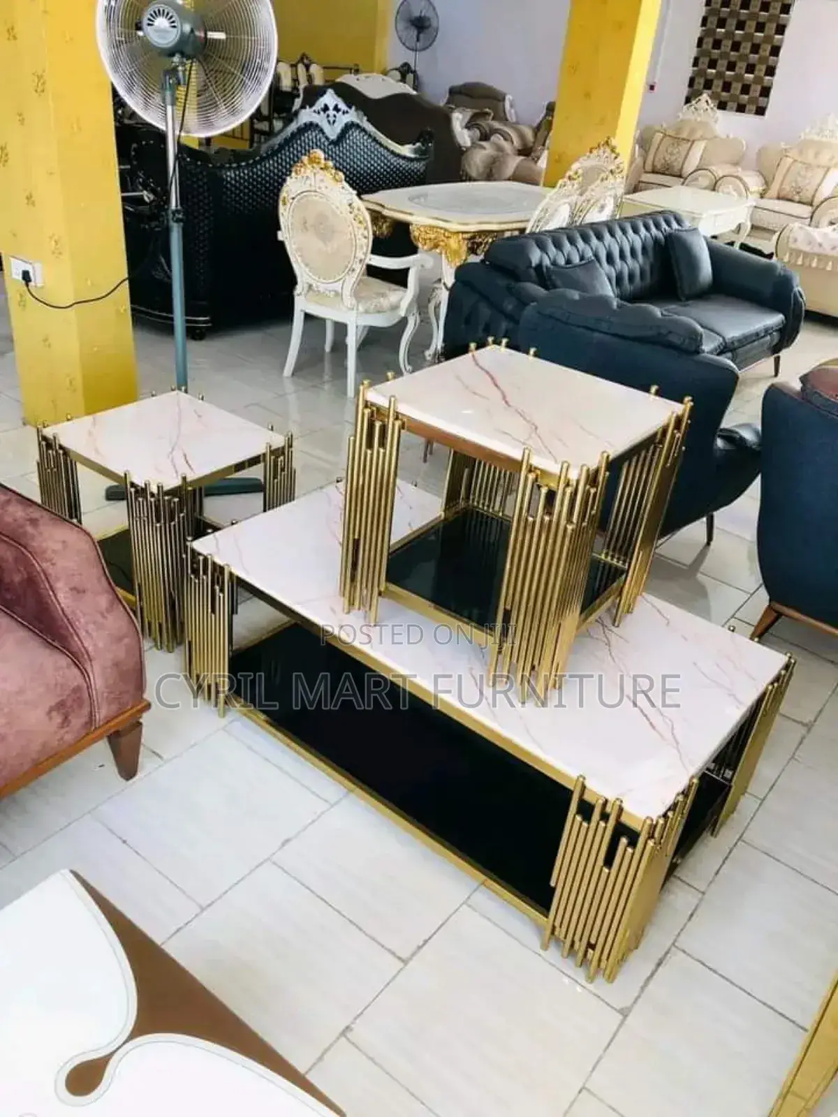 Marble Center Table With Side Table