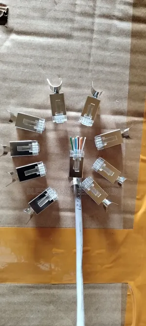 10 Pieces RJ45 Cat 7 Metal Pass Through Lan Cable Connector