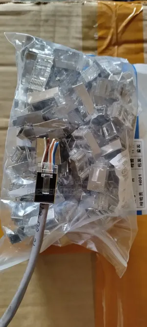 100 Pieces RJ45 Cat 6 Metal Pass Through Lan Cable Connector