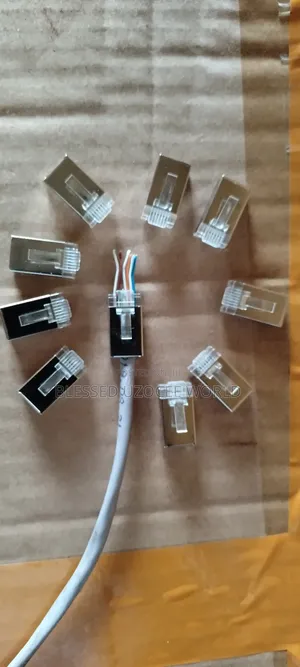 10 Pieces RJ45 Cat 6 Metal Pass Through Lan Cable Connector