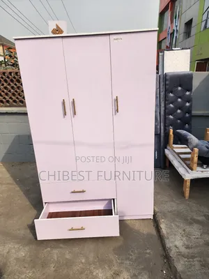 4by6ft HDF Wooden Three Door Wardrobe