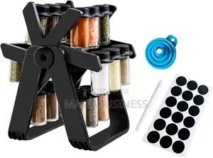 Rotating Ferris Wheel Spice Rack Set With 18 Spice Jars,