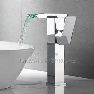Chrome Waterfall Basin Mixer With Led