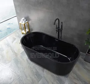 Black Bathtub With Black Bath Mixer Tap Available