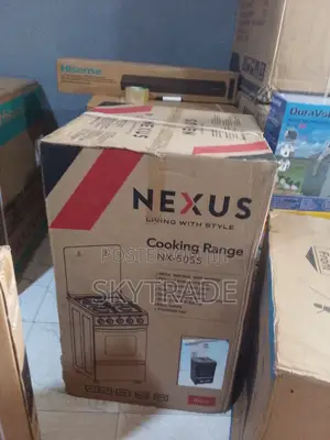 Nexus 4 Burners Gas Cooker (Black) + Oven Nx-5055