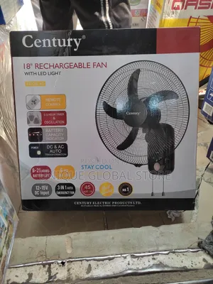 Century Rechargeable Wall Fan - 18" - 45w