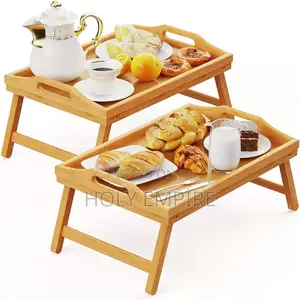 Portable Bamboo Wood Bed Tray Breakfast Home Folding Laptop