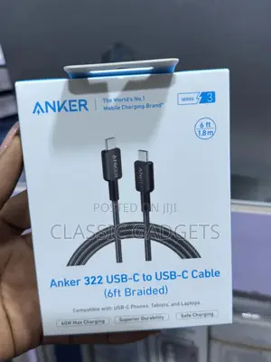 Anker 322 USB-C to USB-C Cable (6ft/1.8m) – Black