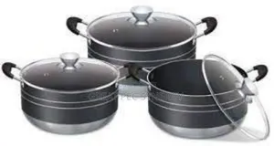 Moderate Size Set of 3 Non Stick Pots