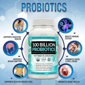 100 Billion / 10 Strains Probiotics 60 Caps.