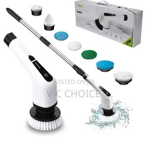 Cordless Cleaning Electric Spin Scrubber Brush/ With 7 Head
