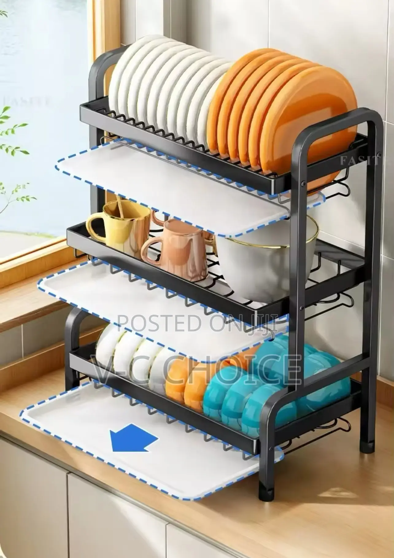 Original Standing Multi-Functional Dish Drying Rack 3 Layer