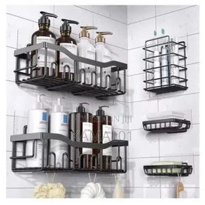 5pcs Iron Bathroom Shelve Non-Perforated Toilet Soap Holders