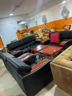 Black Leather Chair Set