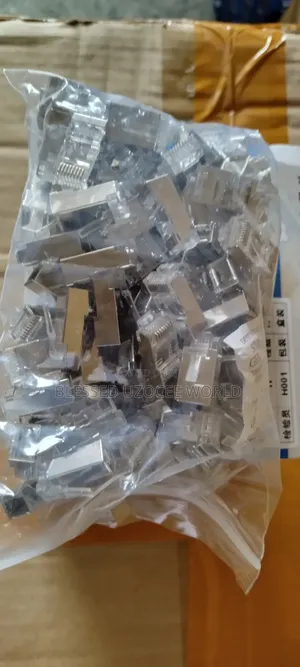 100 Piece Rj45 Cat 6 Metal Shielded Crimping Connectors Plug
