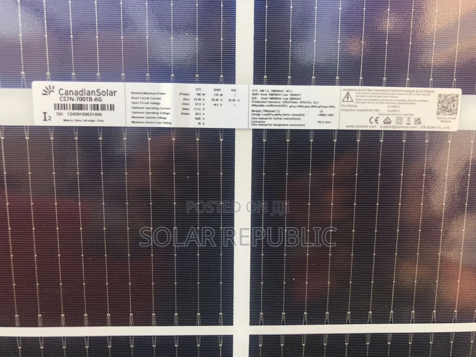 700w Canadian Mono Solar Panel