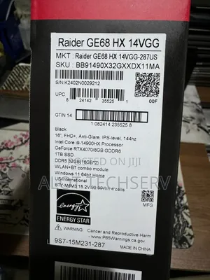 New Laptop MSI GE63 Raider RGB 8RE 32GB Intel Core i9 SSD 1T