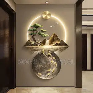 Background Landscape Painting Wall Lamp