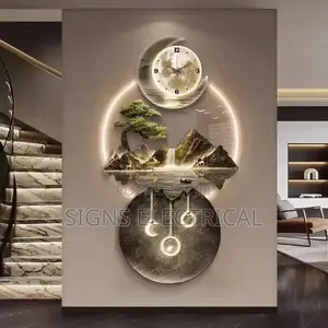 Living Room Wall Clocks Digital Art Mural Led Luxury