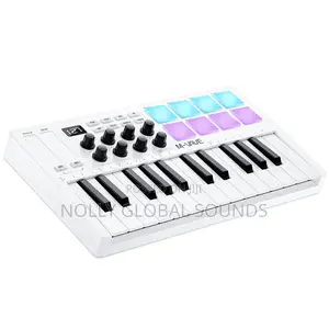 M-wave 25 Key USB MIDI Keyboard With 8 Backlit Drum Pads