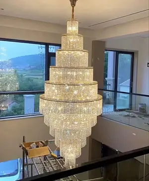 Big Crystal Chandelier Open Parlor Light Available Now