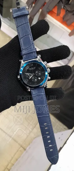 MB Blue Leather Chrono Watch