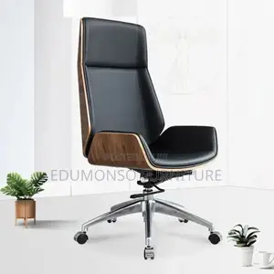 Executive Office Chair Black Leather
