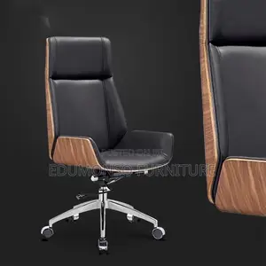 Executive Office Chair Black Leather