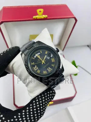 Rolex Full Date Wristwatch Silver and Black