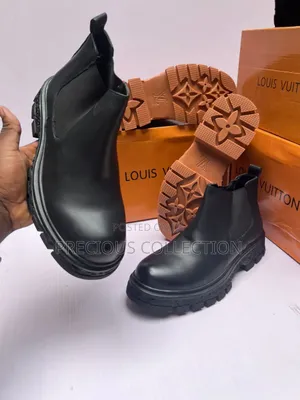 Big Sole Louis Vuitton Leather Ankle Shoe for Men