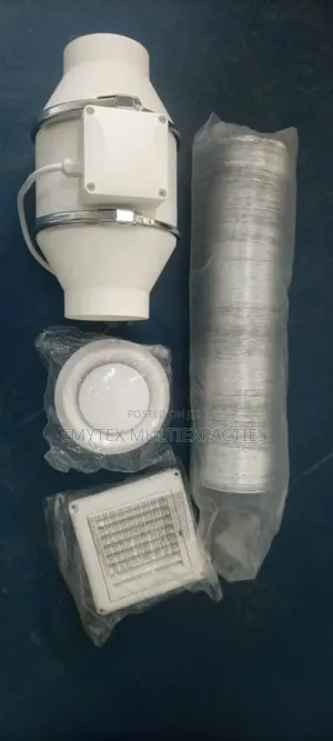 Inline Fan, Duct Hose, Dis Valve, Grill Outdoor 100mm Sets
