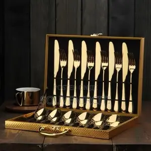 24pcs Gold Box Cutlery Set 