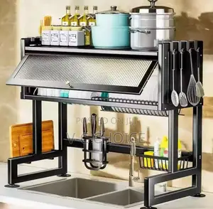 Kitchen Shelf Flip Cabinet Dustproof Sink Dish Rack
