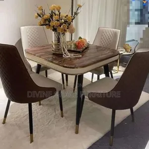 Brown 4 Unique Seater Dining Table Set