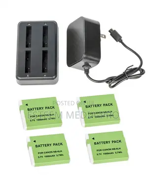 CAME-TV Quad USB Charger With AC Power Supply 4 NB-6L Batter