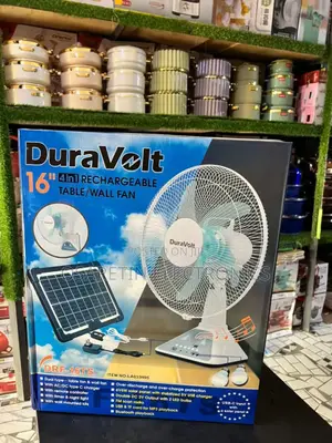Duravolt Solar Rechargeable Fan 16 Inches With Panel