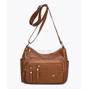 Female Multi Zipper Hand/Shoulder Bag, Soft Vegan Leather