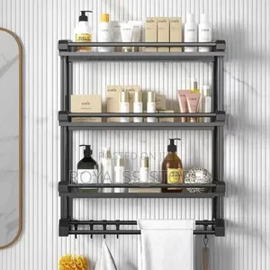 Wall Mounted Bathroom Storage Rack With Towel Bar