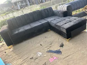 A Black Velvet Sofa