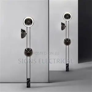 Nordic Black LED Floor Lamps Marble Base Standing Lamp