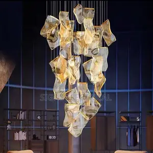 LED Postmodern Golden Love Paper Designer Chandelier