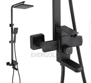 Black Square Standing Shower Mixer Tap